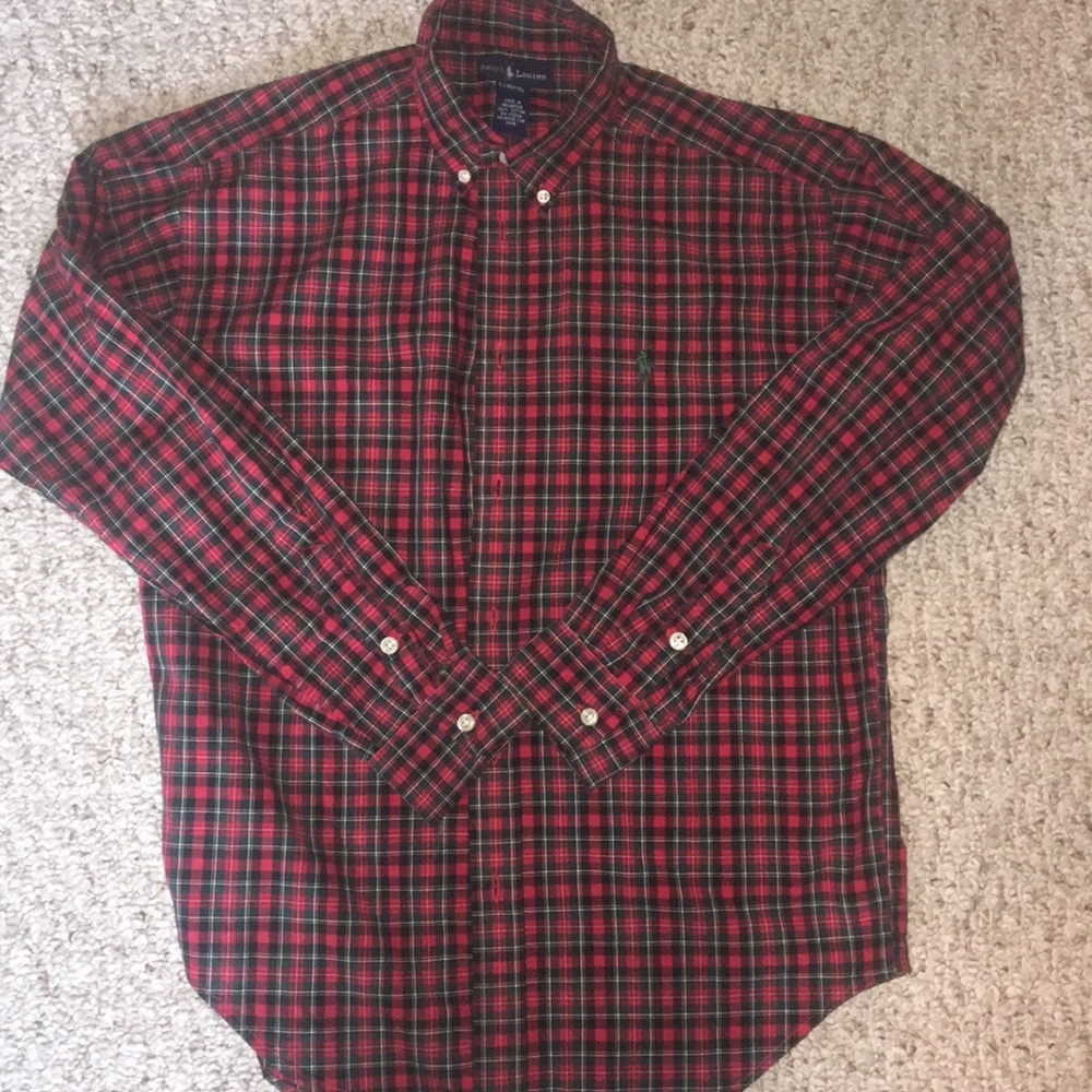 Ralph Lauren Plaid Shirt  Long Sleeve Size L 14-16